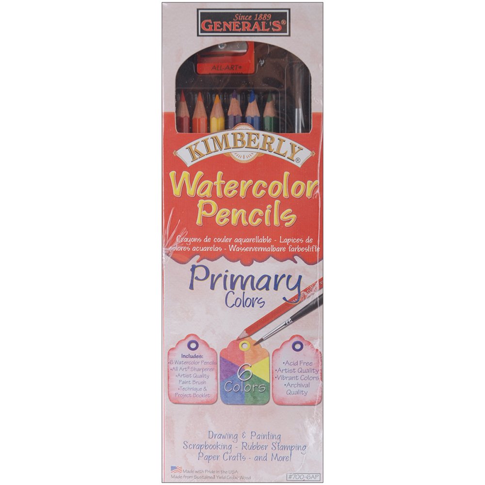 General Pencil 700-6AP Kimberly Watercolor Pencil Set, Multicolor