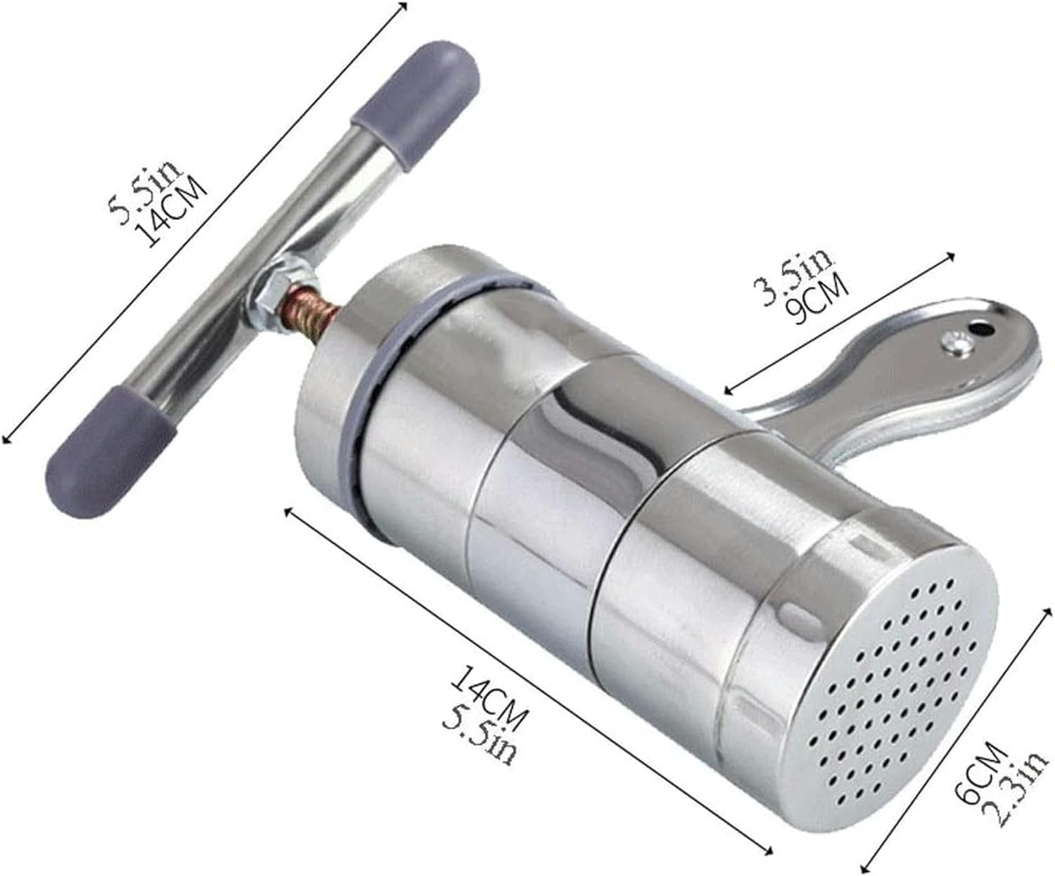 Wzglod Pasta Machine Kitchen Manual Noodle Press Fresh Noodle Making Machine, Manual Stainless Steel Noodle Press with 5 Die Pasta and Noodle Maker