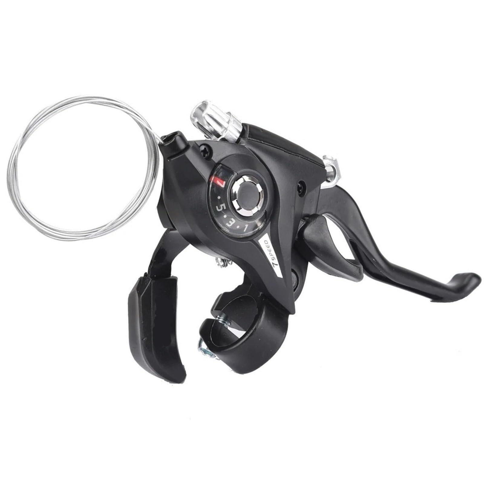 AIQWOJD Bike Rear Brake Drum Bike Brake Rear Drum 1 Pair 3 7 8 Speed Bicycle Shifter Brake Thumb Shifter Brake Lever MTB Bike Derailleur Riding Brake Levers(Only Right 7 Speed)