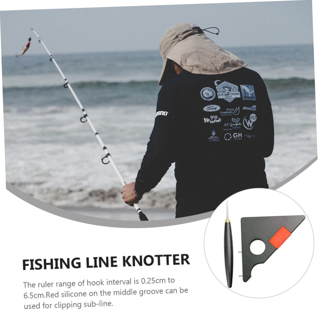 HANABASS Angelschnur-Knoter Entfernungsmaßlineal für Angelschnur magnetisches Werkzeug Fishing Tackle Fishing Accessories Angelleine Angelschnur messen Lineal Angelzubehör Plastik