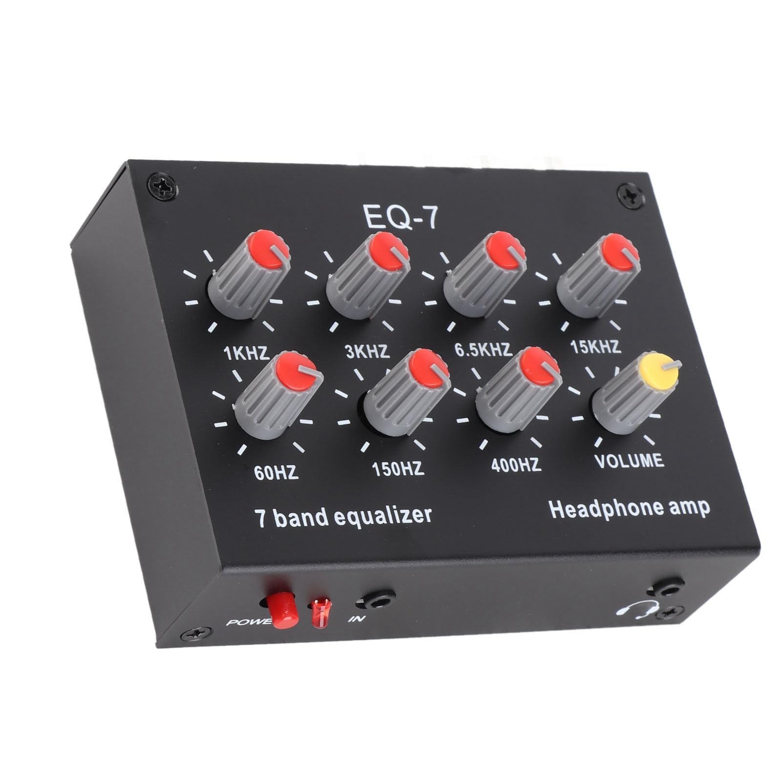 7 Band Sound Equalizer mit 5X Verstärkung und ±12 dB Einstellung Aluminiumgehäuse kompatibel mit Smartphones und Audioquellen