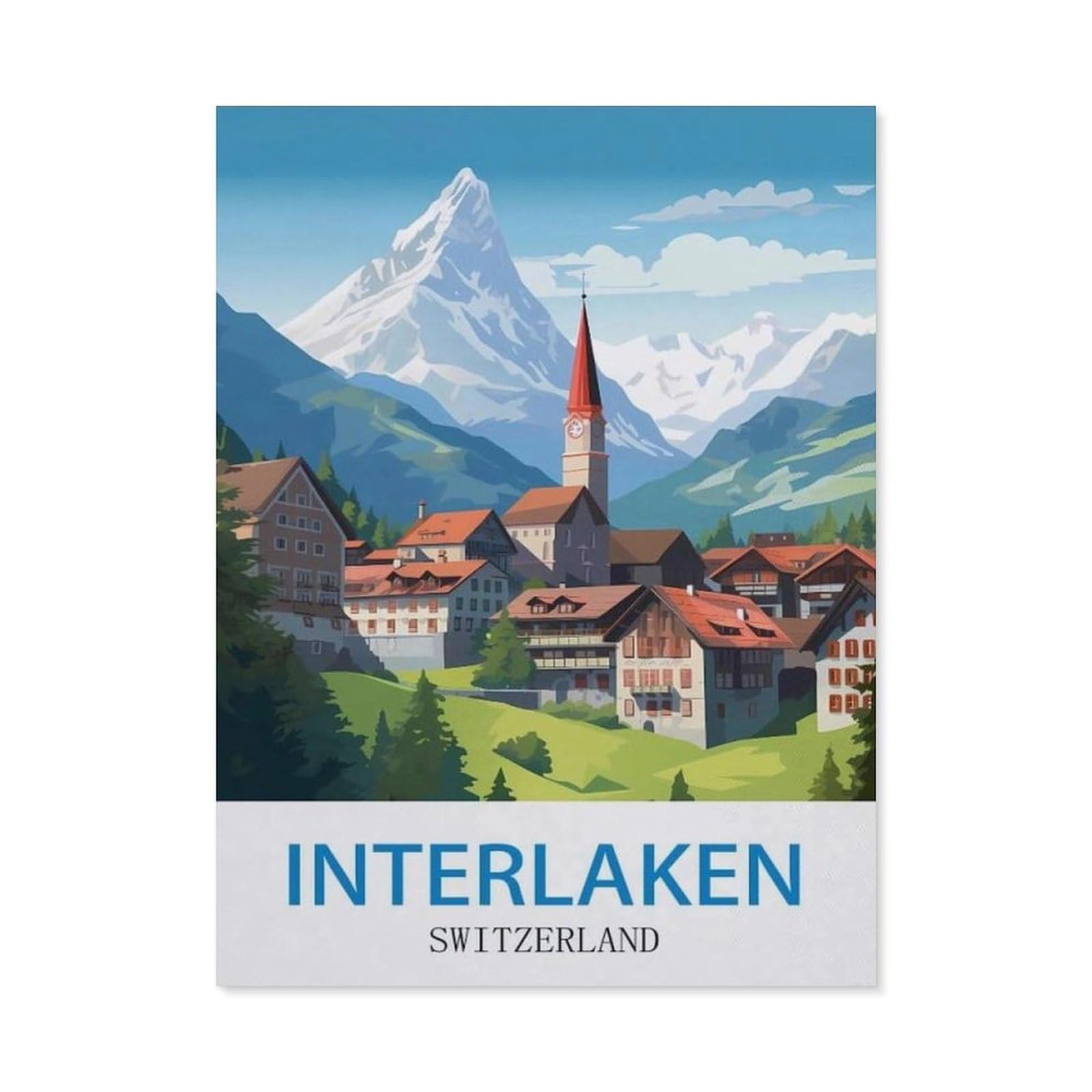 BEAYODKP 5D DIY Diamond Painting kit，Interlaken Switzerland（50x60cm）