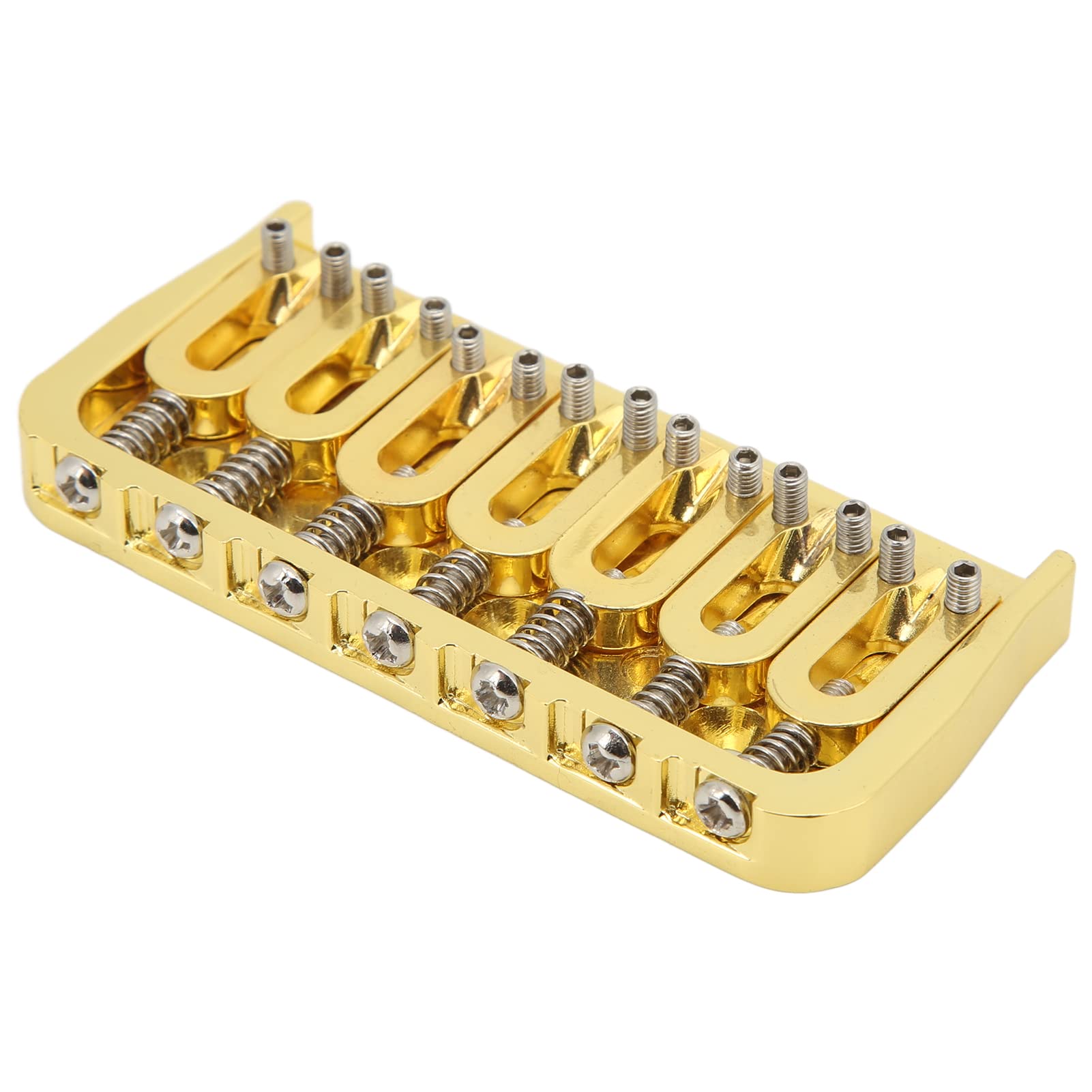 Chitarra Elettrica Fissa Ponte Corto Hardtail 7 Corde Attraverso Il Corpo Design Non Tremolo Dorato Per Chitarre Elettriche