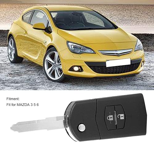 Miniatura 2 de KIMISS Funda protectora de llave con mando a distancia de 2 botones para automóvil, funda para llavero con control remoto automático para Mazda 3,