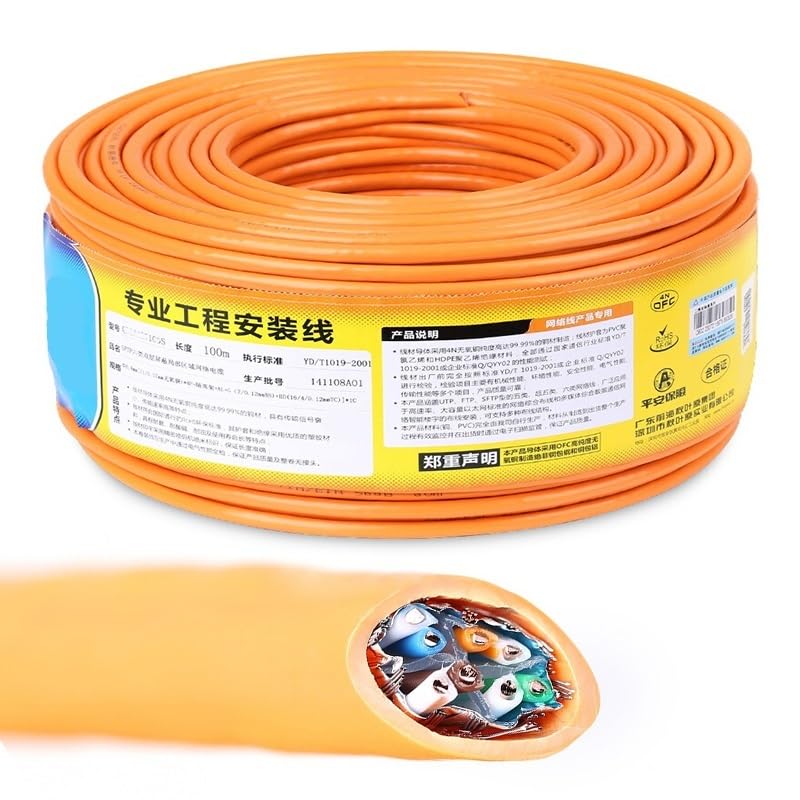 Câble réseau QS6151C UTP Cat5e 100Mbps, en cuivre sans oxygène, Paire torsadée Non blindée, câble Ethernet à Monter soi-même (Size : 20M)