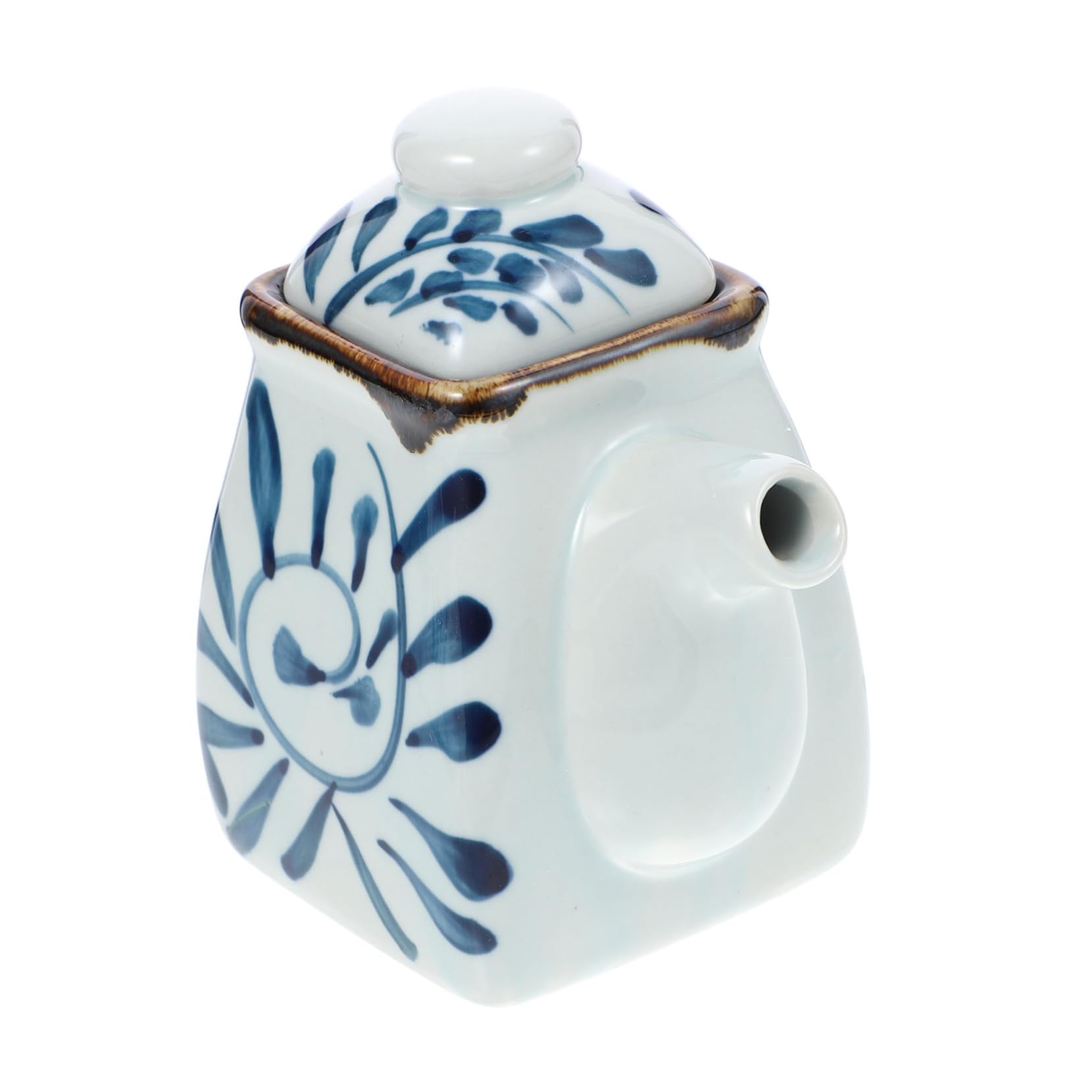 FUNOMOCYA 1Pc Style Ceramic Kitchen Condiment Pot Soy Sauce Storage Container Kitchen Seasoning Pot for Vinegar and Oil Elegant Design for Home Use