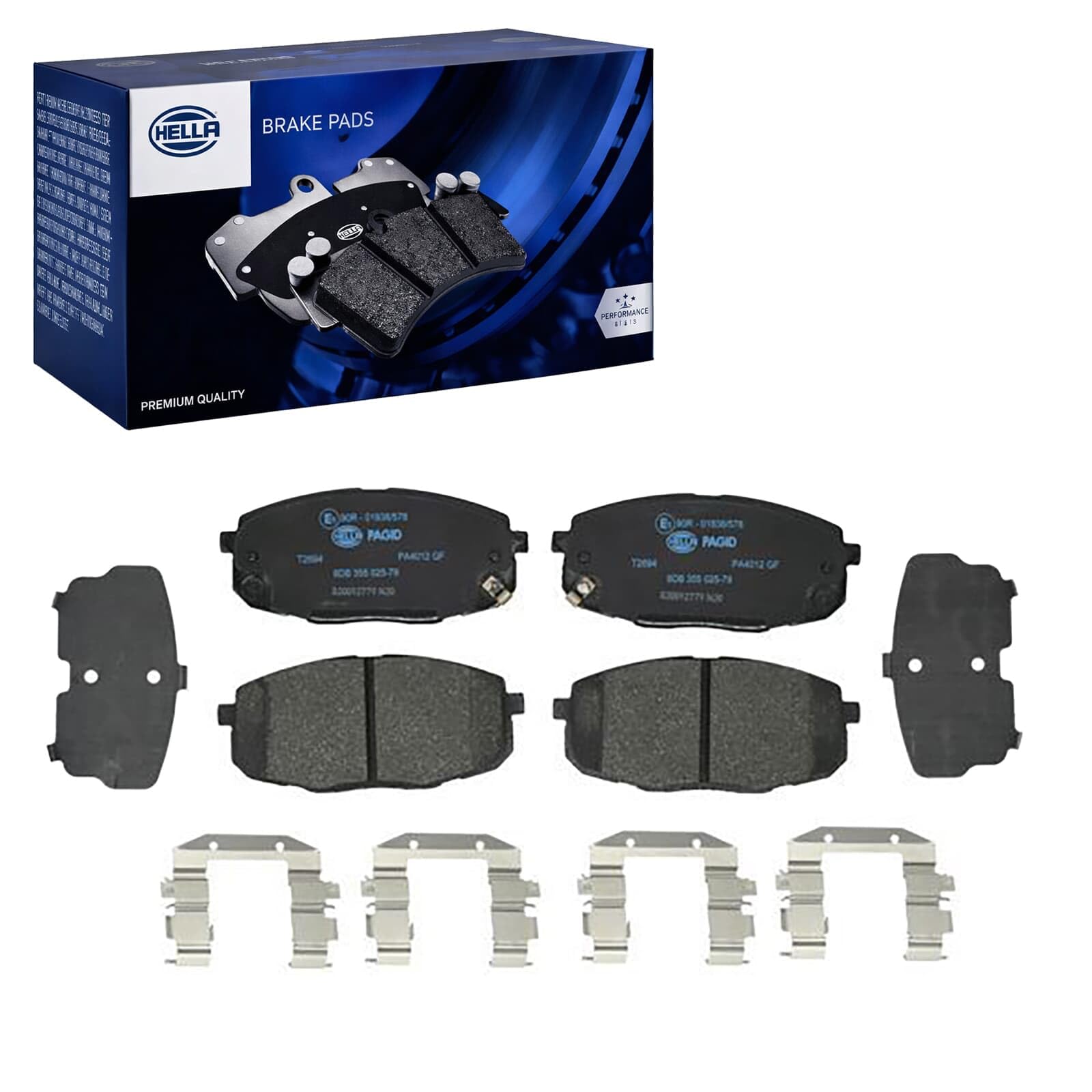 HELLA 8DB 355 025-791 Brake pad set - with acoustic wear warning - T2694 - for e.g. HYUNDAI