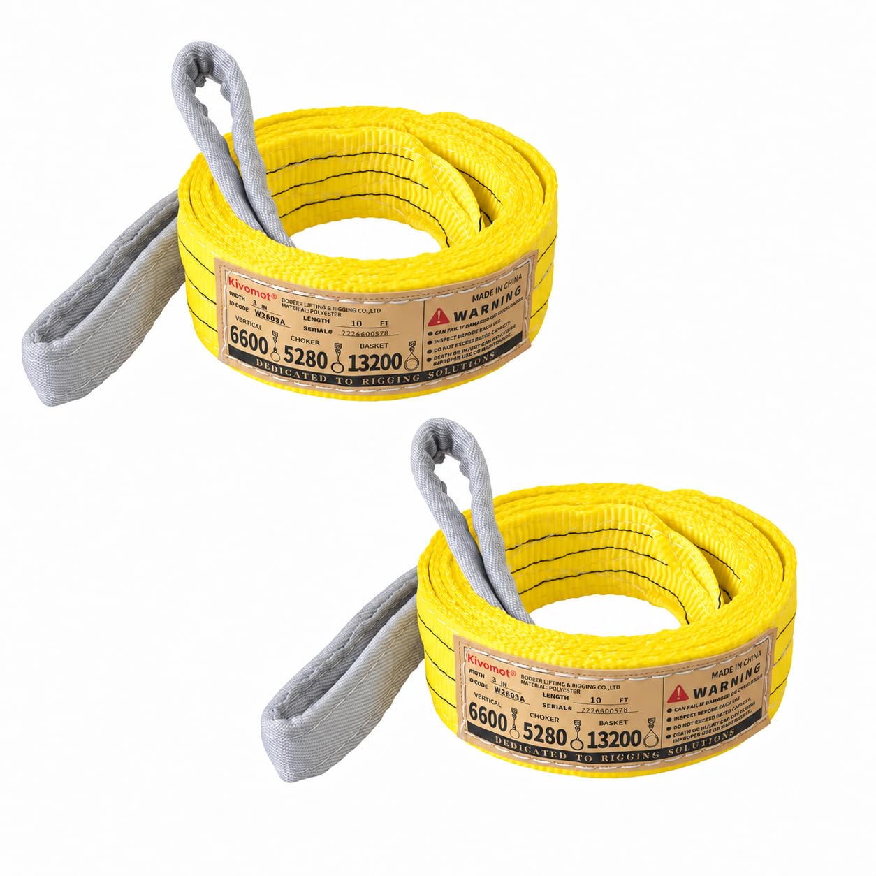 Polyester Lifting Slings - 3 Ton, 2 Pack -9