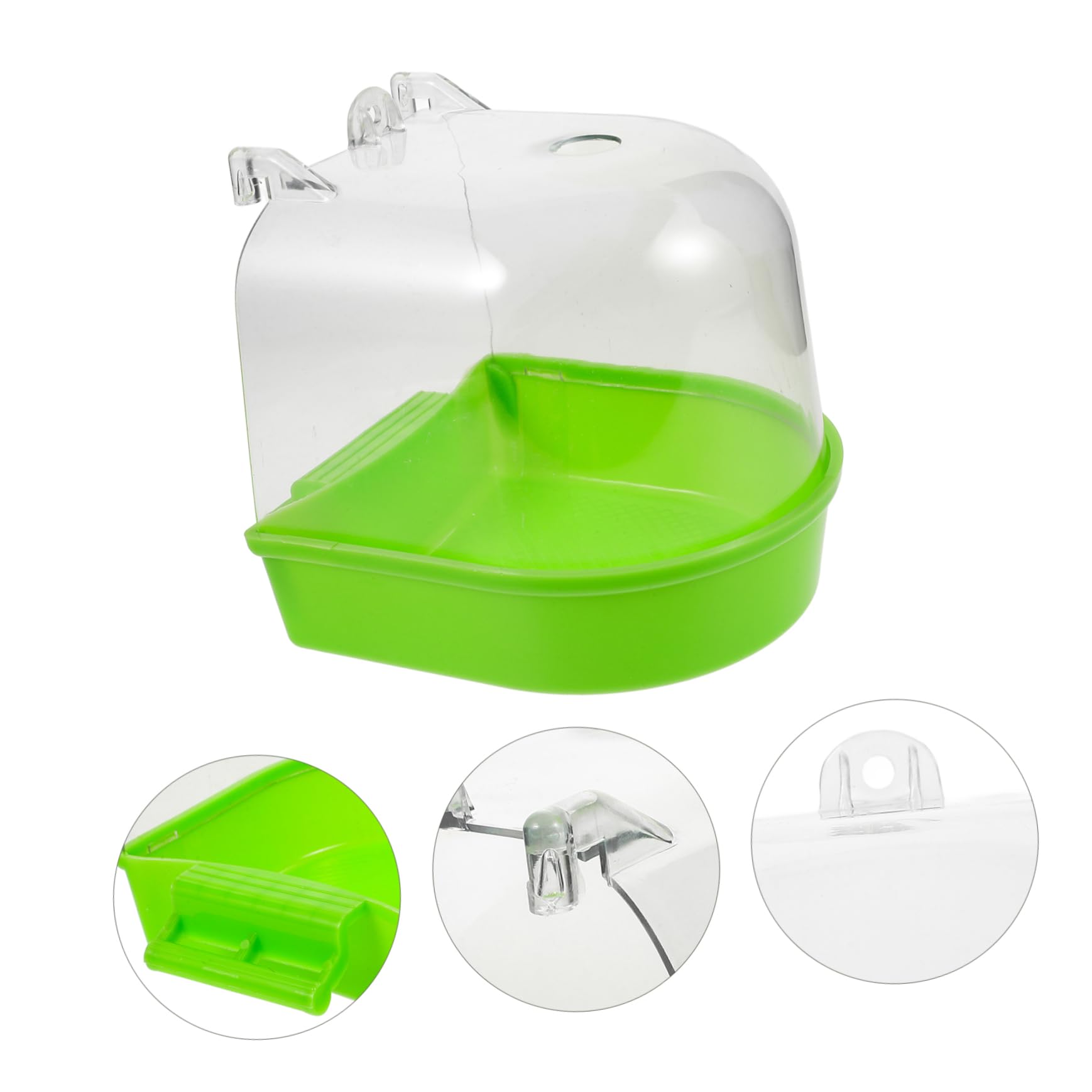 Sosoport 4pezzi Pet Bird Bath Box Vaschetta per Bagno per Uccelli Accessorio per Pappagalli e Piccole Creature Vasca da Bagno Resistente Giocattolo Divertente per Benessere degli Uccelli