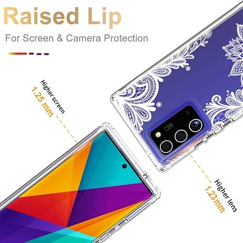 Miniatura 9 de Funda para Galaxy Note 20 Ultra 5G SM-N986U con protector de pantalla de vidrio templado, funda protectora de cuerpo completo con bonito patrón
