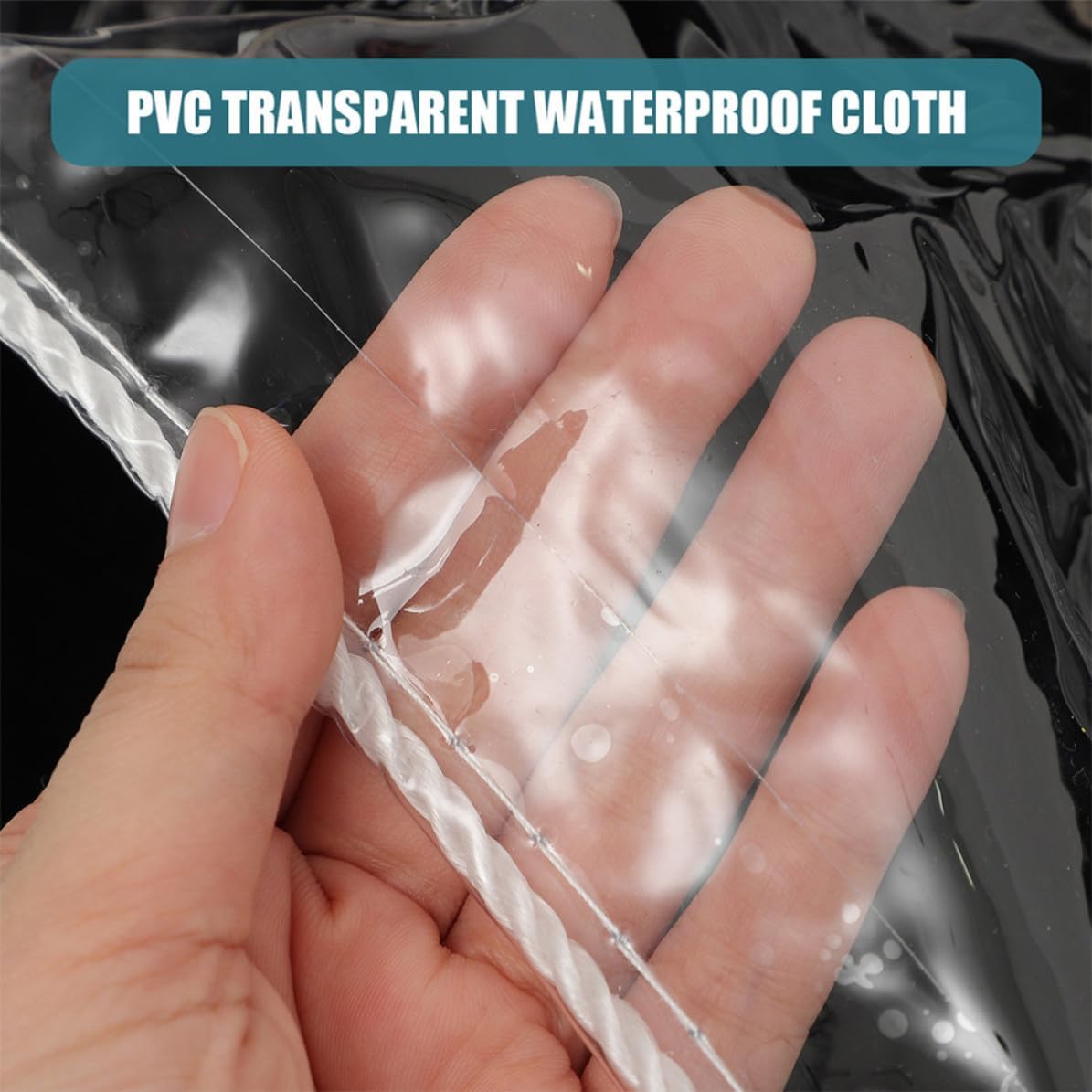 FUOYLOO Heavy Duty PVC Tarp for Camping and Tent Ground Use, Tear Resistant and Easy to Fold Outdoor Shelter Cover, Lightweight Waterproof Plastic Tarp for Garden Rain Shelter Random Color