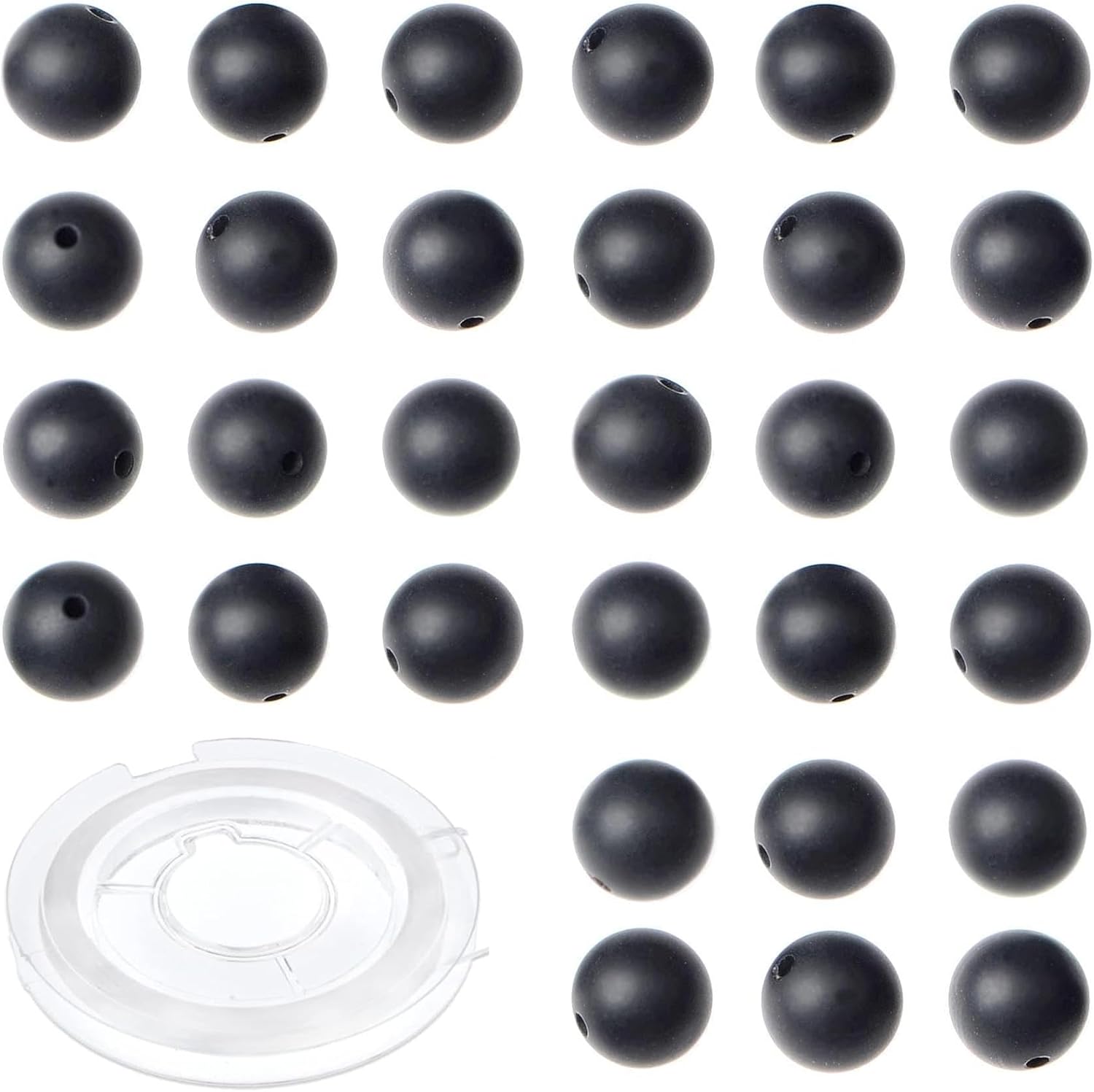 4mm 200pcs Natural Stone Round Beads Matte Black Onyx Genuine Stone Beading Loose Gemstone DIY Charm Smooth Beads for Bracelets Necklaces Earrings Hole Size 1mm (Matte Black Onyx 4mm)