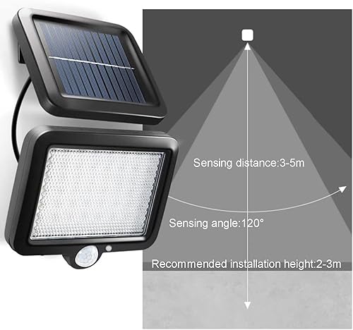Miniatura 4 de Luz solar para exteriores, 56 LED de 700 lúmenes, luz de pared de seguridad solar, detector de movimiento, IP65, impermeable, sensor de ángulo de