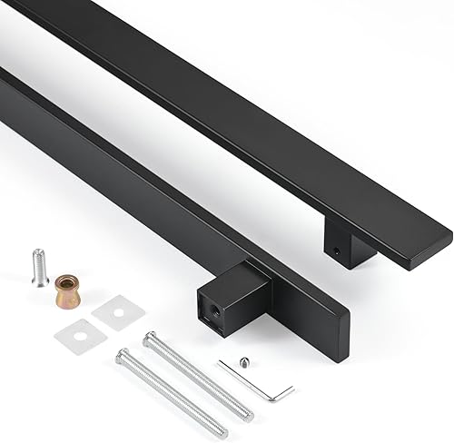 Miniatura 5 de Ranbo Manija de puerta de entrada de acero inoxidable 304 de grado comercial de 18 pulgadas, moderna, contemporánea, barra de tirador de escalera de