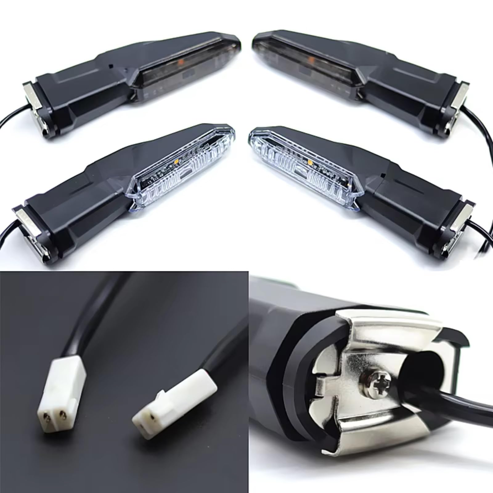 Per ER-6N Per ER-6F 2009-2016 Per NINJA125 2019-2020 Per NINJA 650 2017-2020 Indicatore Di Direzione Lampeggiante Universale Per Moto Indicatori Moto(Clear)