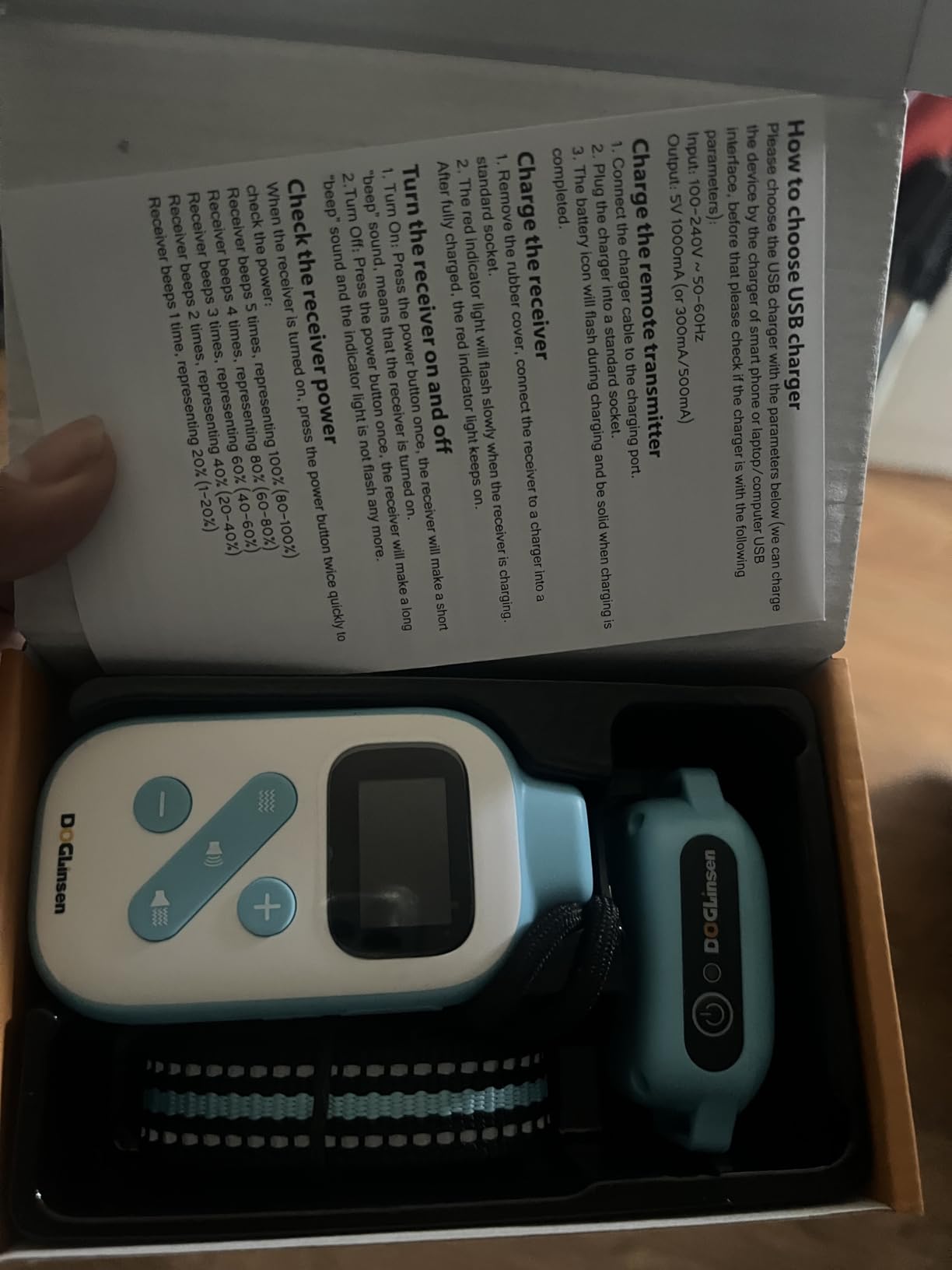 DOGLinsen remote with intensity level display