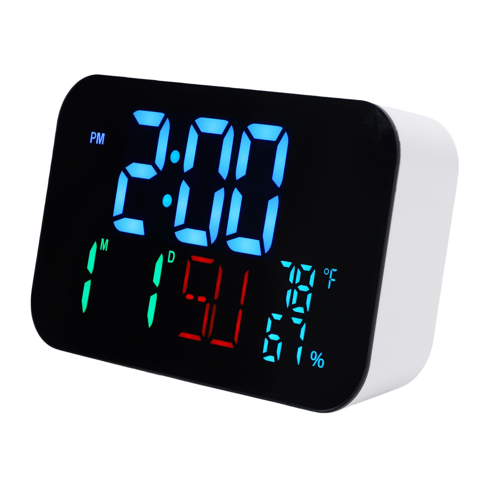 Asixxsix Station Météo Intelligente WiFi, Thermomètre et Hygromètre D'intérieur avec Réveil, Affichage de la Date et du Jour, Télécommande Tuya Smart App, Grand écran, luminosité Réglable (2)