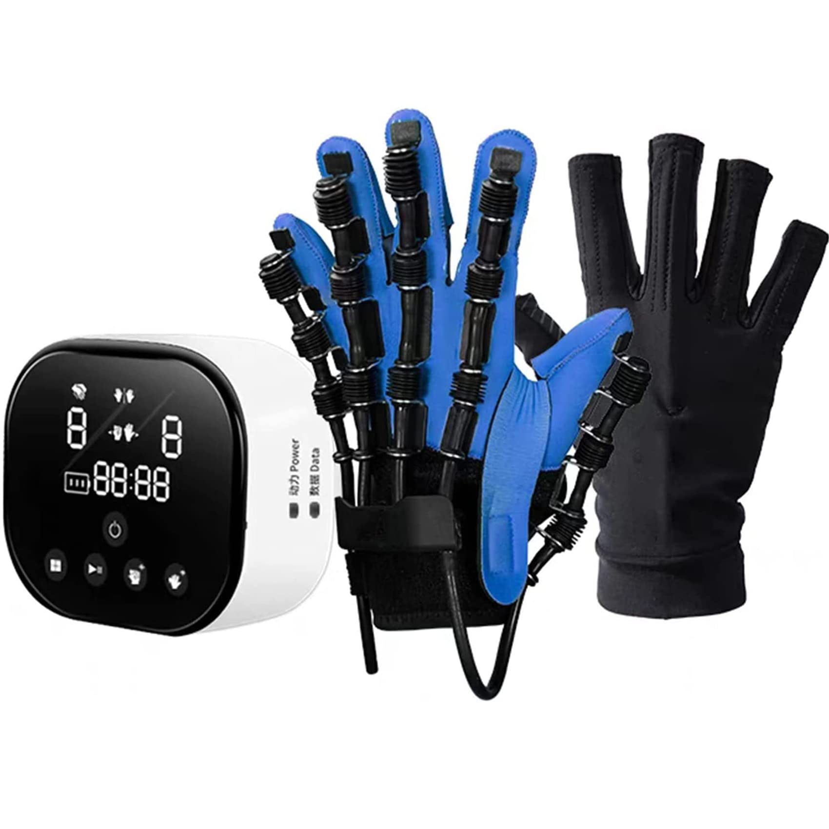 Rehabilitation Robot Glove, LCD Screen Hand Training Rehabilitation Equipment with 0-20 Min Timing Function, for Stroke Patients With Hemiplegia