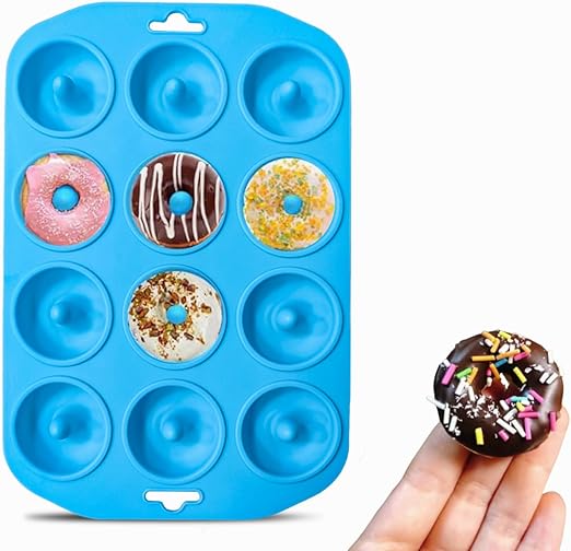 Silicone Donut Pan, Bite Size Silicone Donut Molds for baking, Mini Donut Mold Heat Resistant, Mini Baking Mold for baking delicious donuts, Non-stick Bottom, Easy to Clean