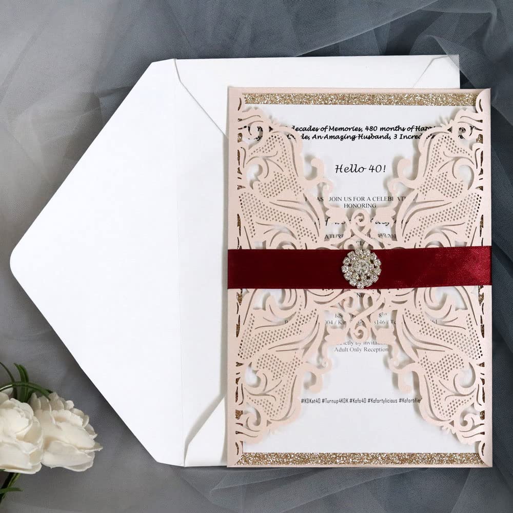 Invitations de mariage blanche x50 enveloppes carte faire-part anniversaire fête
