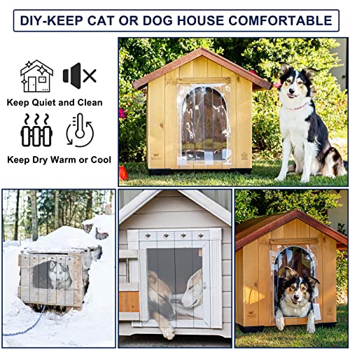 Doggie Door Replacement Strips 8' L X 8" W, Craftforce Clear Plastic Vinyl Strip For Diy Dog Or Cat Door, Dog House Kennel Door Flap, Pet Door Replacement Flap, Easily Cut & Insulation Door Curtain #TOP3