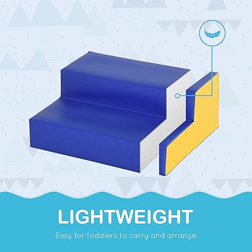 Vista 5 de Soozier Juego de actividades de escalada y gateo de 2 piezas, juego de espuma suave y segura para niños pequeños, preescolar, juego