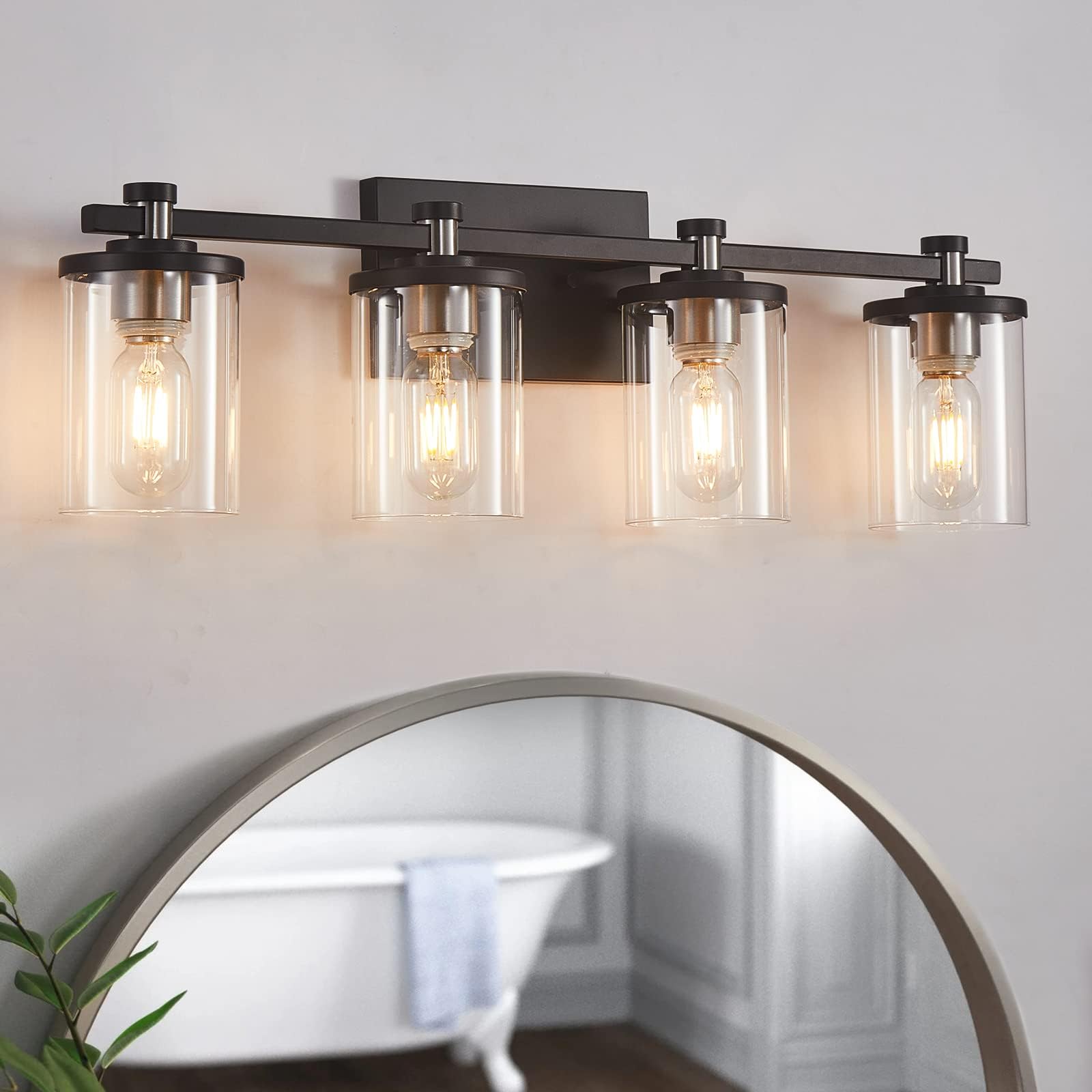VOLISUN 3 Light Bathroom Vanity Light, Matte Black Bathroom Light ...