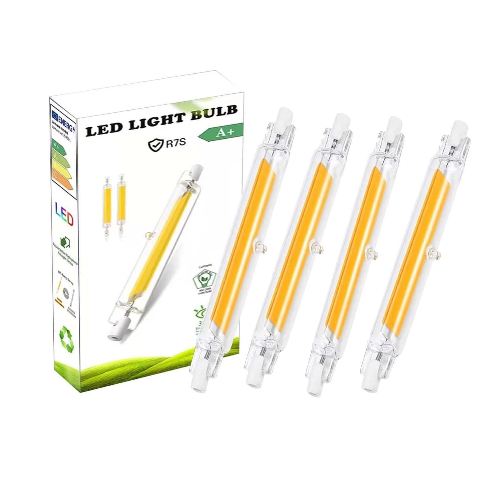 R7S 78mm LED Bulb Dimmable 10W, J Type Linear Light Bulb Double Ended Reflector, 100W Halogen Replacement, Natural White 4000K 1000LM, 360 Beam Angle, LED Classic Light Spot, 4PCS