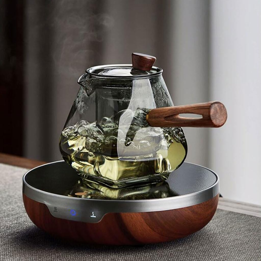 Große Glas-Teekanne für Zuhause, einfacher Teekessel, Tee-Set mit seitlichem Griff, Teebereiter, 700 ml