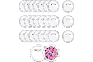 3 Inch Clear Acrylic Plastic Button Pins (25 Pack) - DIY Photo & Picture Buttons