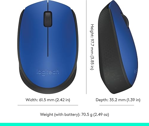 Miniatura 9 de Logitech Mouse inalámbrico M170 24 GHz con mini receptor USB seguimiento óptico duración de la batería de 12 meses policarbonato