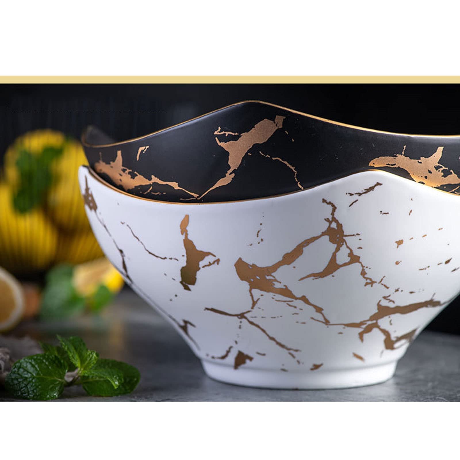 Amazon｜フルーツトレイ 大理石ゴールドセラミックボウル