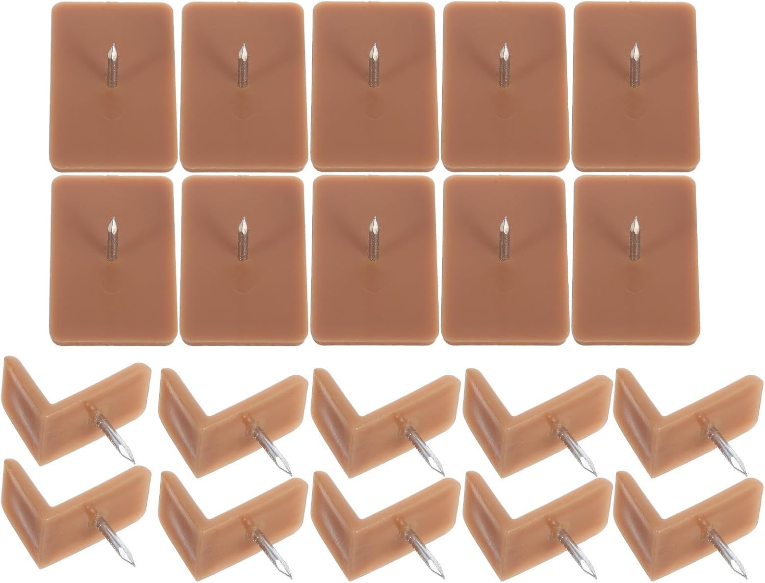 SOLUSTRE 20pcs Furniture Glide Sliders with Square Shape Tack-in Drawer Stops Plastic Floor Mount Drawer Slides Repair Tool for Dressers and Cabinets Noise-reducing Easy Installation