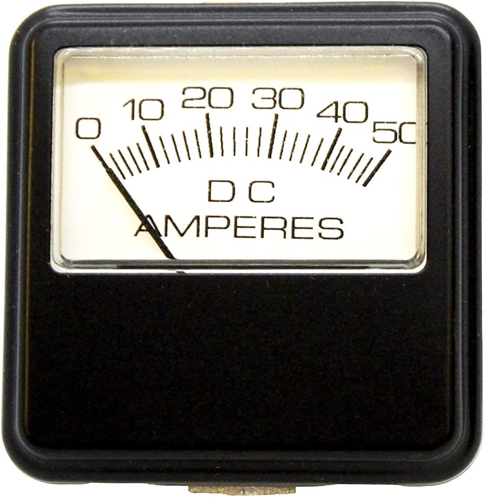 Amp Meter for Battery Charger, 30 Amp, Clamp-Mount, Steel Case and Face, Heavy-Duty, 0-30A DC Scale, Fits Various 15-30 Amp Chargers
