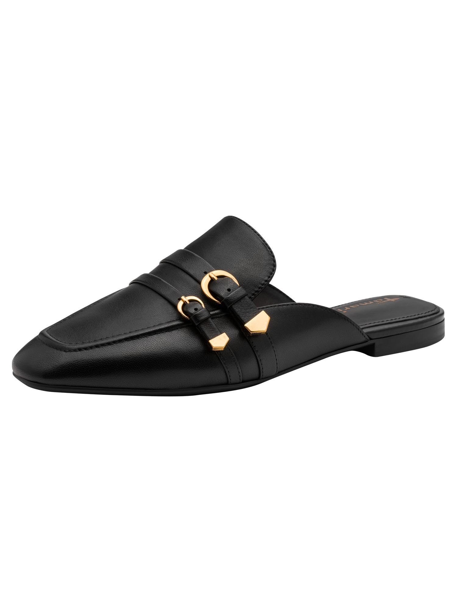 Tamaris Women Mule Leather flat black 7.5 UK