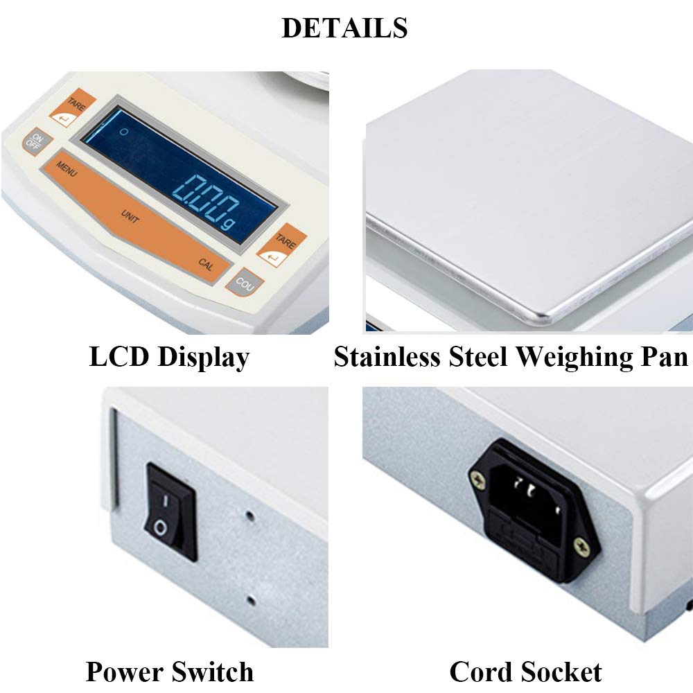 Bonvoisin Balance de Laboratoire Électronique Professionnelle 0,01 g RS232 Interface de Précision Numérique en Aluminium Coquille (2000g,0.01g)
