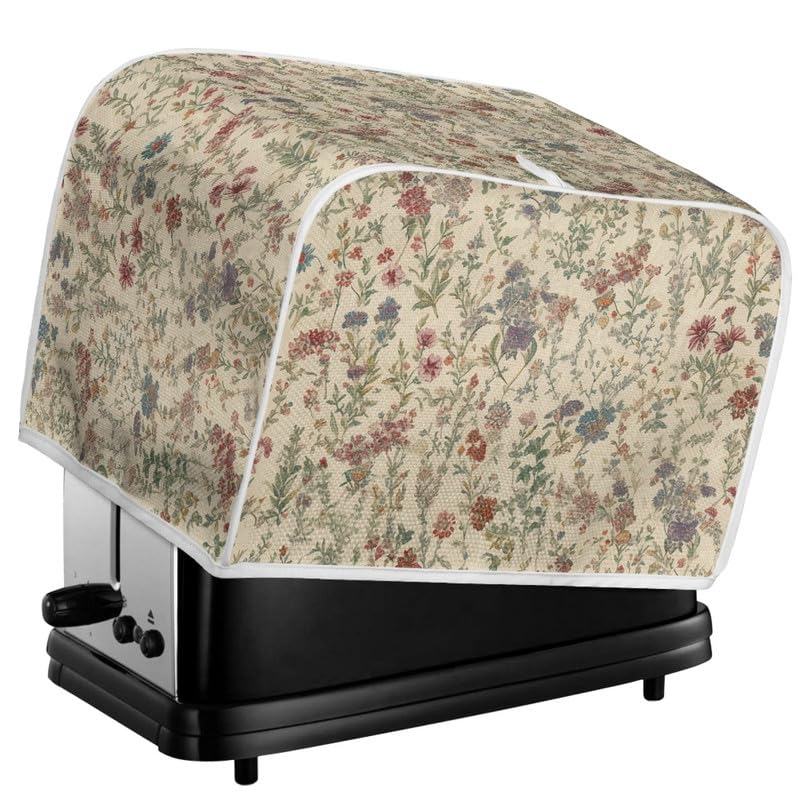 Daulesho Retro Ditsy Floral Toaster Cover 2|4 Slice, French Countryside Fits for Most Standard 2/4 slice Toasters Cover Pastoral Style Small Appliance