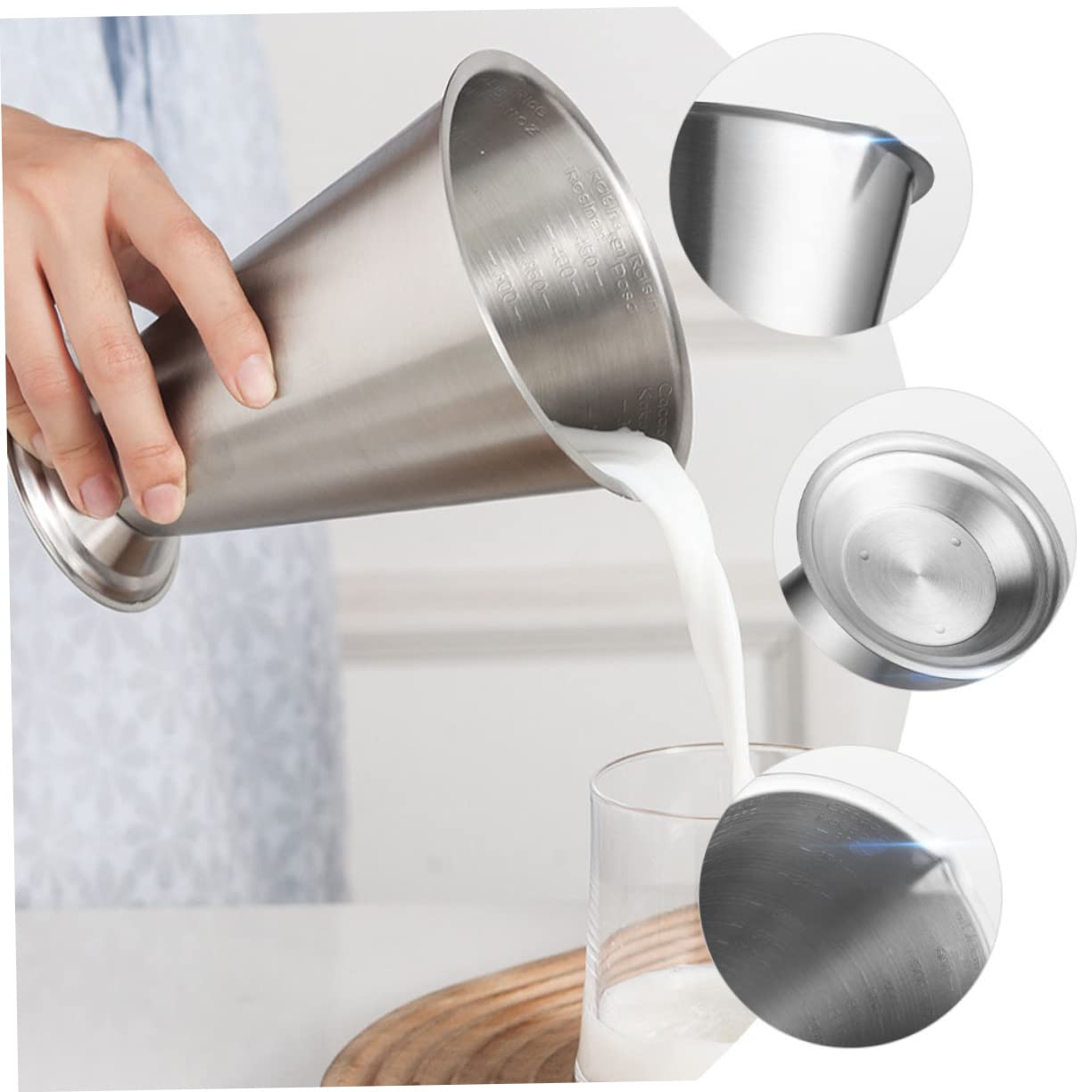 VALICLUD Taza Medidora Inoxidable 500Ml Taza Medidora Herramienta de Medición Multiusos para Cocinar y Hornear para Polvo y