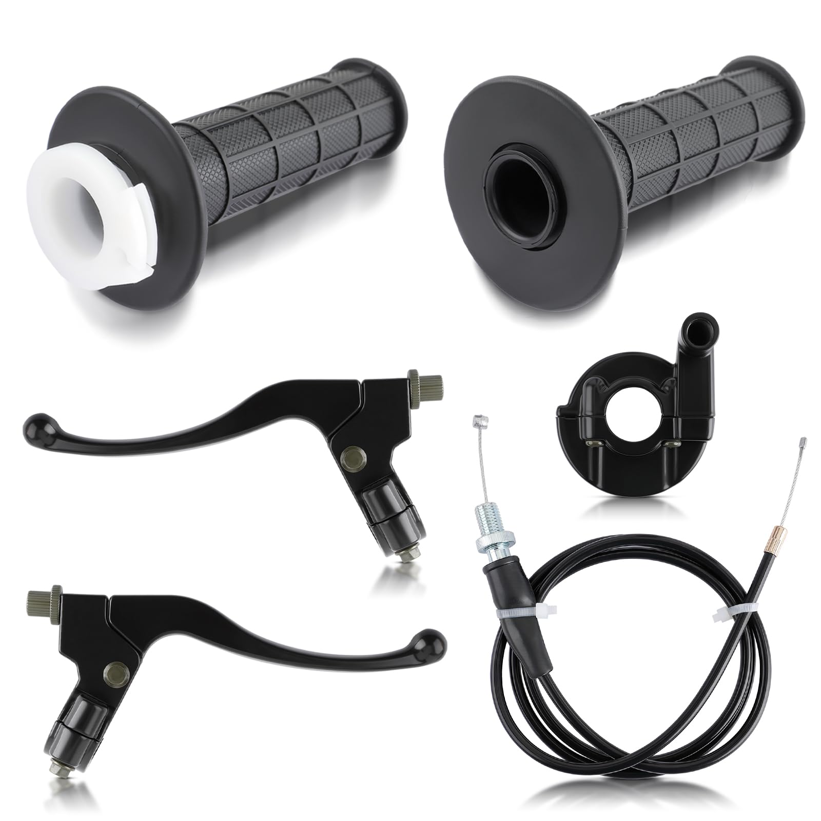 AUTOKAY Twist Handlebar Grip and 7/8" Throttle Cable Clutch Brake Lever Fits for Honda Baja Doodlebug