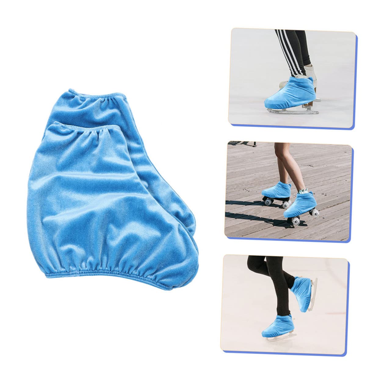 BESPORTBLE 5paires Couvre-Chaussures De Patinage Élastiques Protège-Bottes De Patinage Artistique Et Roller Accessoires Résistants à Usure Ciel