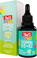 3VS Nutrition Vitamina Kids D3 + K2 Mk7 Menaquinona Com Fórmula Concentrada Em Gotas - Sabor Limão - 30ml