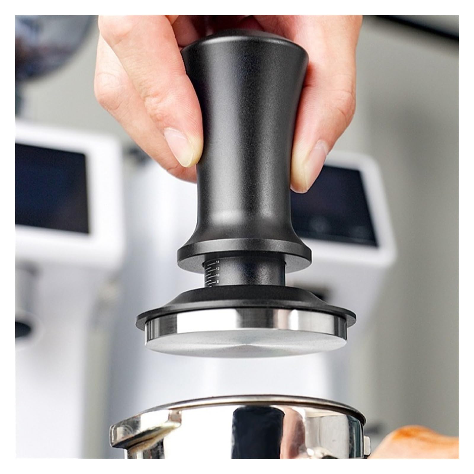 Pressino da 58 mm, caffè barista con molla calibrata, base piatta/filettata in acciaio inossidabile(Flat Base)
