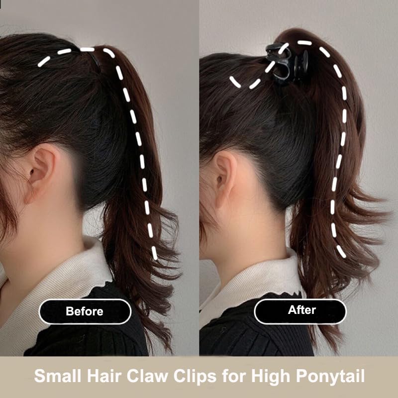 Miniatura 2 de Agirlvct Pinzas pequeñas para cabello fino y grueso, 11 pinzas de mandíbula pequeñas mate, lindas pinzas para el cabello neutras de doble fila,