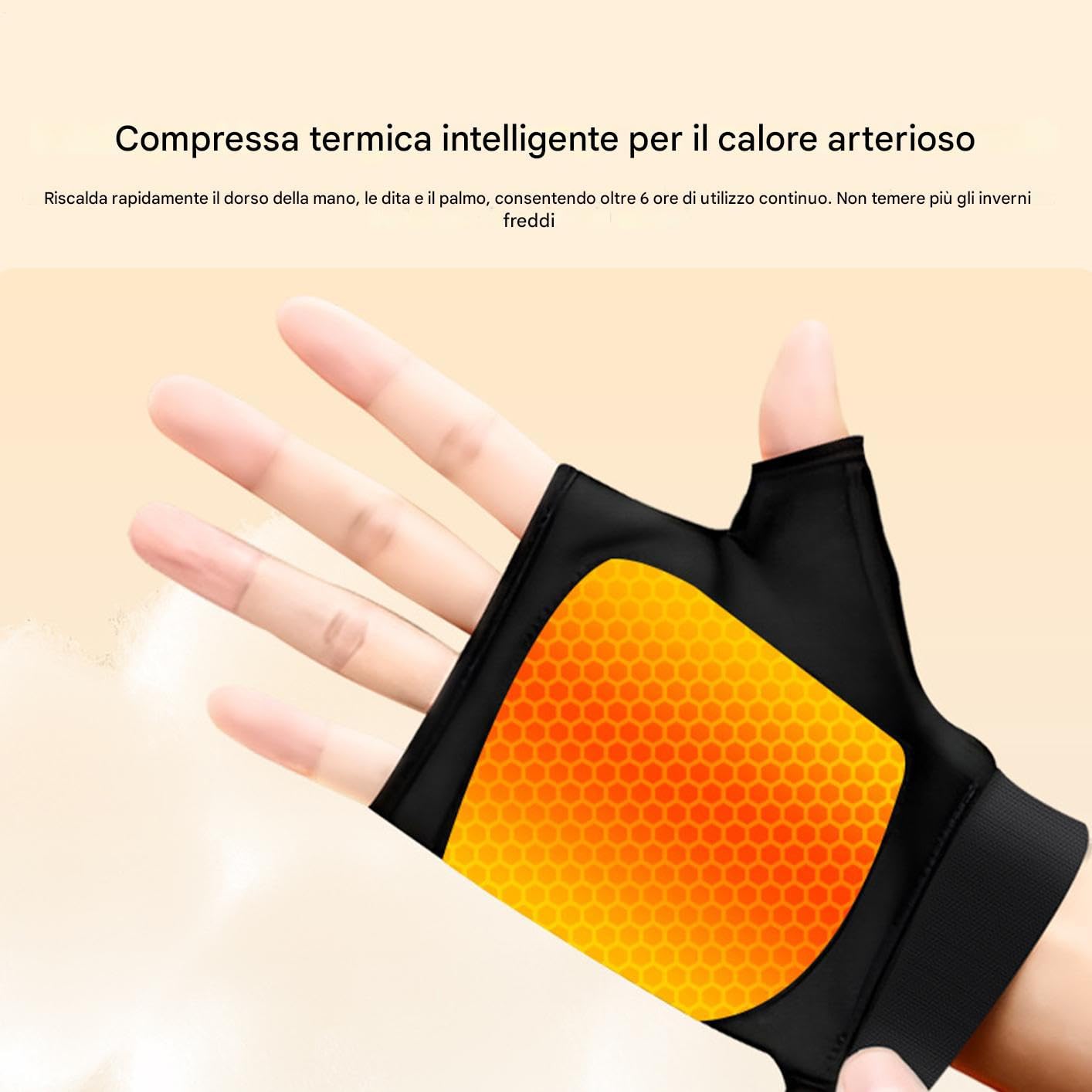 Guantes calefactables eléctricos | 3 niveles pantalla digital guantes térmicos sin dedos, guante eléctrico para clima frío | para camping, ciclismo, carreras al aire libre, conducción