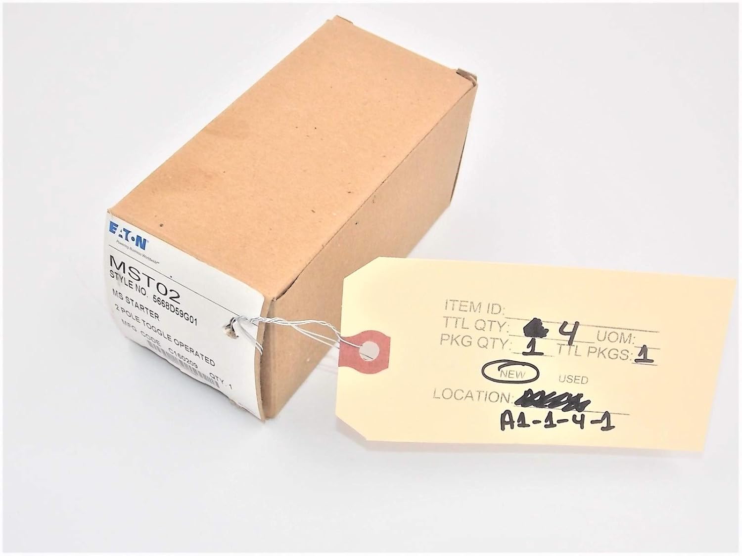 Eaton Eaton MST02 Manual Motor Starter, Toggle Switch, 1PH, 2P, MS Series, Open