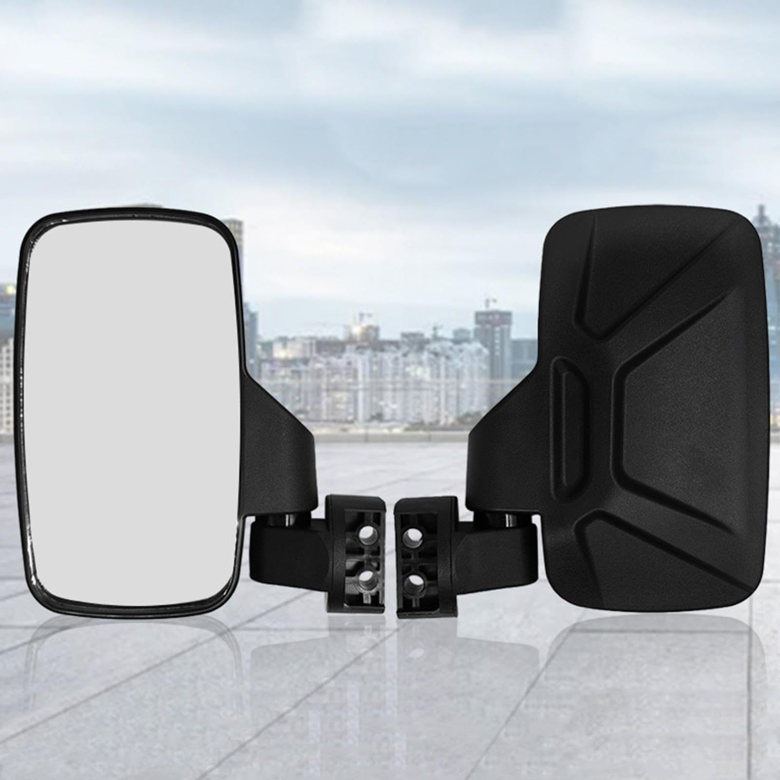 Specchio laterale UTV, Specchio laterale ATV - Specchio retrovisore fuoristrada 2X con gabbia per roll bar da 1,75 pollici e 2 pollici - Kit specchietto laterale destro e sinistro regolabile