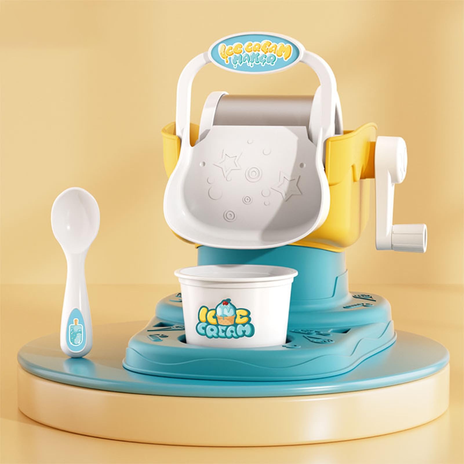 Mini Ice Cream Maker - Make Ice Cream Sorbet, Glato Frzen Yogurt | Single-Serve Aqua Machine Dessert Maker Nostalgia Parlor Style Soft Serve Gelto Machine, Easy Clean Ice Cream Machine for Families