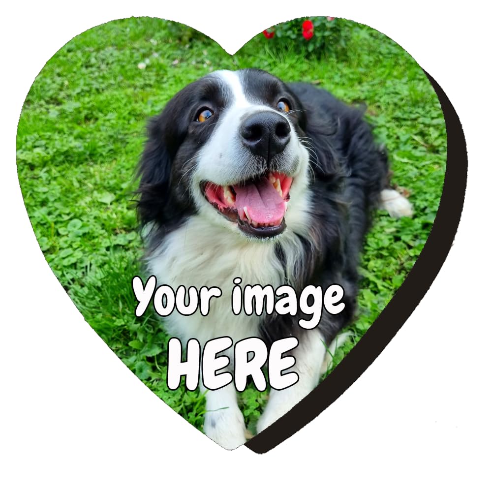 Personalised Photo Fridge MAGNETS Big or small Customised Image Text Logo High Gloss Printed Picture square love heart round (Big Love Heart)