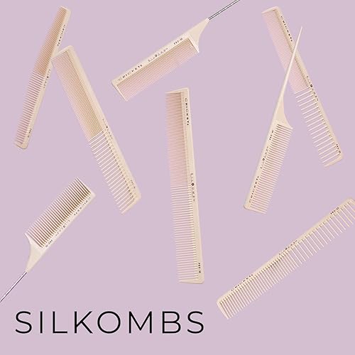 Miniatura 7 de Cricket Silkomb Pro-55 Rattail Hair Cutting Comb - Silicone-Injected, Seamless Teeth with Dual Tooth Pattern for Precision Cutting, Styling, Ideal