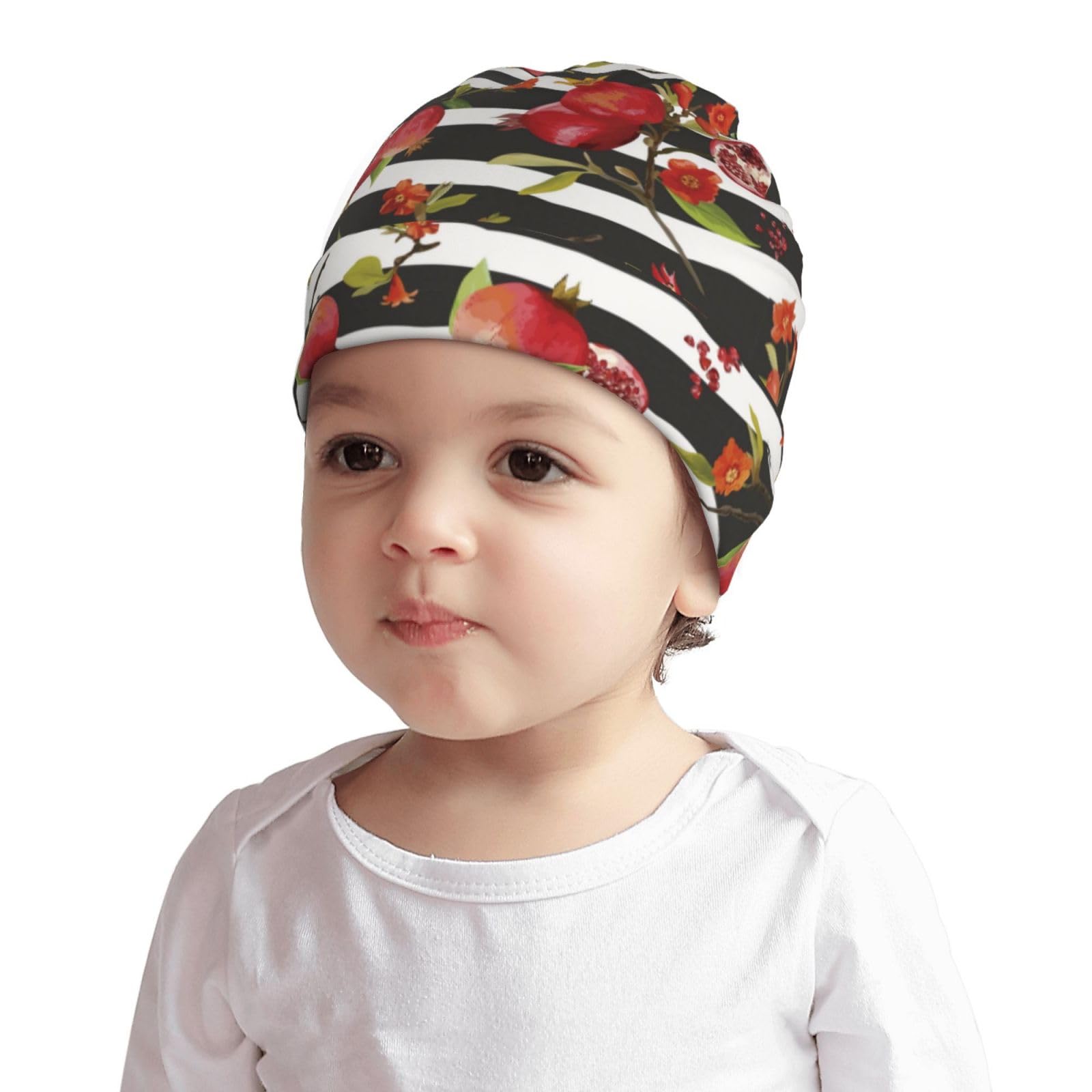 Fruit of Red Pomegranate Pattern Kids Beanie Hats Warm Knit Beanie Cap Skull Caps Gifts Decor for Boys Girls